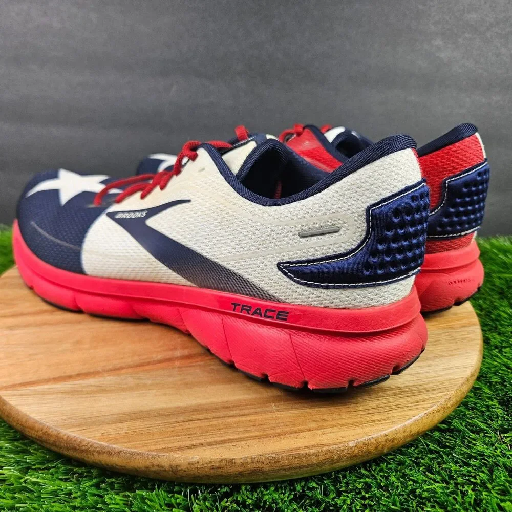 Brooks Trace 2 Texas Star Running Shoes Mens 12.5 USA Red White Blue 1103881D689